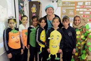 Palestinian children in East Jerusalem school learn about healthy eating