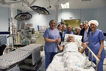 Patient Zeev Markowitz in OR before surgery