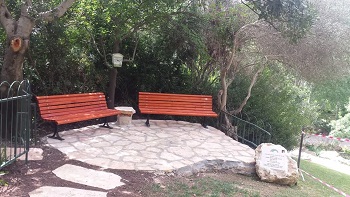 Benches in Garden red