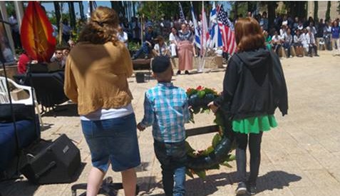 Memorial day, laying a wreath